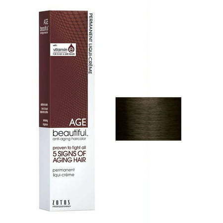 lot 500461 image: Zotos Pro Age Beautiful Permanent Liqui-Creme - 2 oz - 4N - Dark Brown