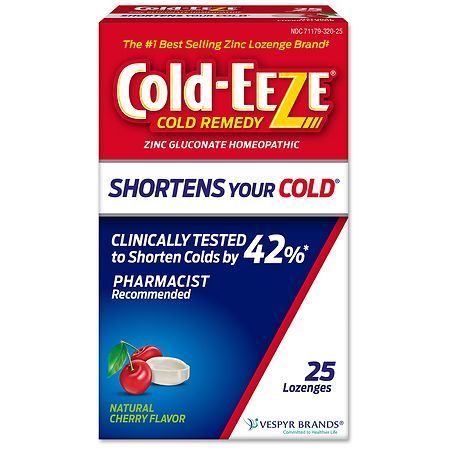 lot 500475 image: Cold-EEZE Cold Remedy Zinc Lozenges Natural Cherry Cold Relief 25 Ct