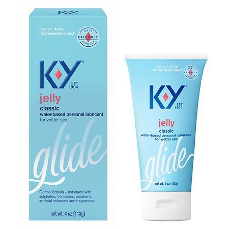 lot 500503 image: K-Y Jelly Personal Lubricant Body-Friendly Water-Based Formula Safe for Anal Sex Safe to Use with Latex Condoms. Glide into a Wetter Better Experience Every Day. For Men Women Couples 4 FL OZ