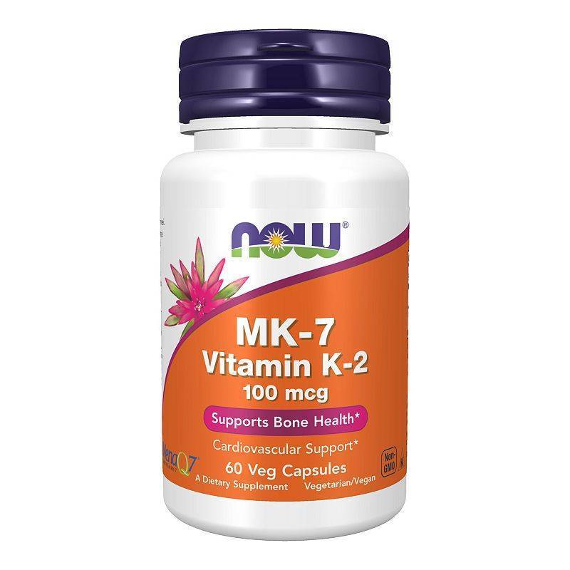 lot 500509 image: NOW Supplements MK-7 Vitamin K-2 100 mcg Supports Bone Health 60 Veg Capsules