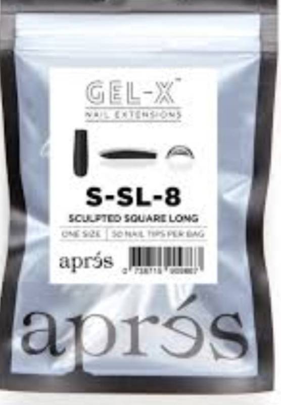 lot 500567 image: APRES GEL-X TIPS - SCULPTED SQUARE LONG INDIVIDUAL 500PC