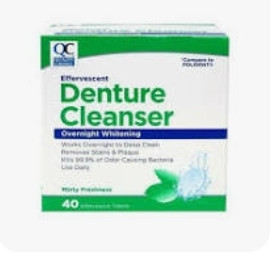 lot 500580 image: Qc Effervescent Denture Cleanser, Minty Freshness, 40 Tablets