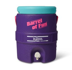 lot 43525 image: Igloo 2-Gallon Retro Party Water Jug Cooler, Purple