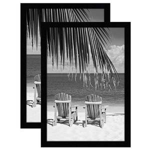 lot 43540 image: Americanflat 13x19 Picture Frames in Black - Composite Wood with Shatter Resistant Glass - Wall Mounted Horizontal and Vertical Formats (2-Pack)