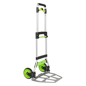 lot 43557 image: Leeyoung Folding Hand Truck and Dolly,309 lb Capacity Aluminum Portable Cart with Telescoping Handle and PPEVA Wheels