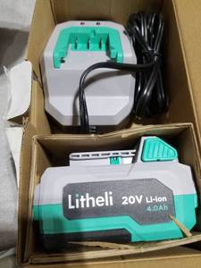 lot 43560 image: Litheli Cordless Snow Shovel, 20V 12-Inch Battery Powered Snow Thrower, Battery Snow Blower with Auxiliary Handle, with 4.0Ah Li-ion Battery & Charger