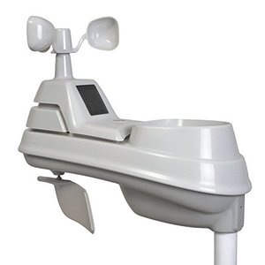 lot 43573 image: AcuRite Iris 5-in-1 Weather Sensor with Rain Gauge, 06004M, Wind Speed, Wind Direction, Temperature and Humidity , White