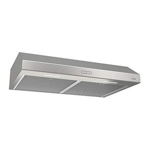 lot 43604 image: Broan- NuTone BCDF130SS Glacier Convertible Range Hood Light Exhaust Fan for Under Cabinet Stainless Steel, 375 Max Blower CFM, 30-Inch