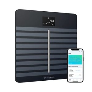 lot 43587 image: Withings Body Cardio �� Premium Wi-Fi Body Composition Smart Scale, Tracks Heart Health, Vascular Age, BMI, Fat, Muscle & Bone Mass, Water %, Digital Bathroom Scale with App Sync via Bluetooth or Wi-Fi