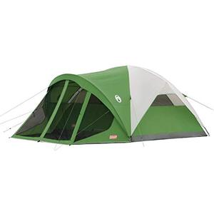 lot 43599 image: Coleman Evanston Screened Camping Tent, 68 Person Weatherproof Tent with Roomy Interior Includes Rainfly, Carry Bag, Easy Setup and Screened-in Porch