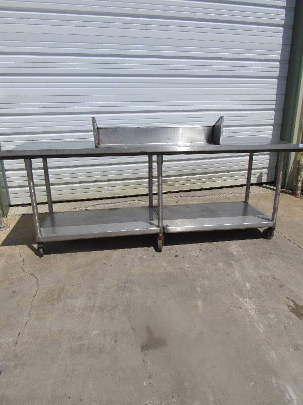 lot 624 image: 8 Stainless Top Work Table On Casters