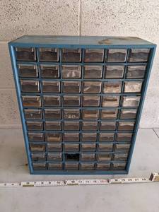 lot 862 image: 60 Drawer Hardware Bin W Contents  Missing One Drawer