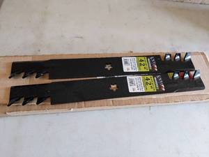 lot 900 image: (2) New 42 Mower Blades  See Pics For Application