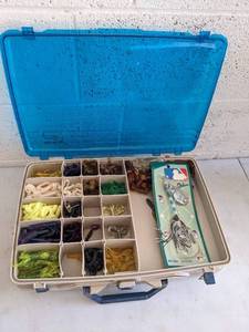 lot 925 image: Tackle Box Filled With Plastic Lures  See Pics