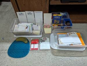 lot 644 image: Note Pads, Paper Clips, Bins and more.