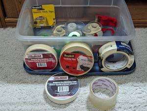lot 645 image: Masking Tape, Shipping Tape, and Scotch Tape.