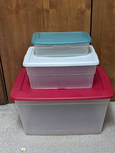 lot 666 image: (2) Bins and Tote.