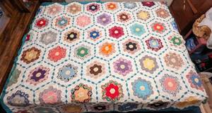 lot 680 image: Floral Quilted Sheet.