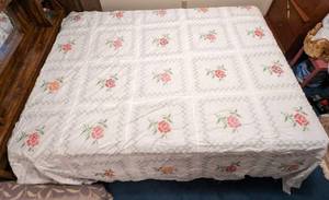 lot 681 image: Floral Quilted Sheet.