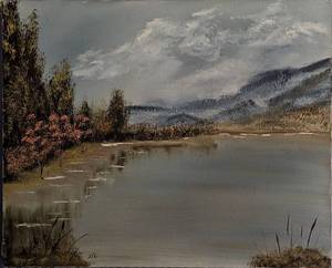 lot 746 image: Singed Canvas Painting.