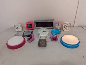 lot 753 image: Night Lights, Touch Lights, and Alarm Clocks.