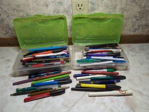 lot 761 image: Writing Utensils in (2) Pencil Cases.