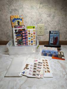 lot 762 image: Stamps, Staplers, Staples and Bin.