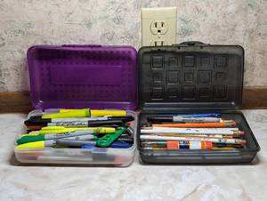 lot 768 image: Writing Utensils in (2) Pencil Cases.