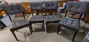 lot 780 image: (4) Padded Wooden Dining Chairs.