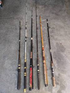 lot 1077 image: (6) Fishing Poles.