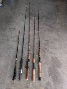 lot 1078 image: (5) Fishing Poles.