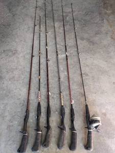 lot 1081 image: (6) Fishing Poles.