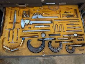 lot 1099 image: Machinist micrometers, Telescoping Gauges, Bore Gauge and more.