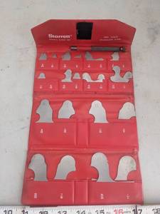 lot 1103 image: Starrett Stainless Steel Radius Gage Set.