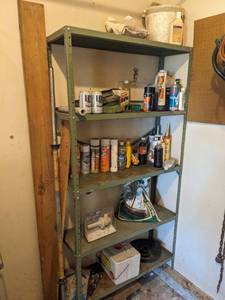 lot 1112 image: Metal Shelf and Contents.
