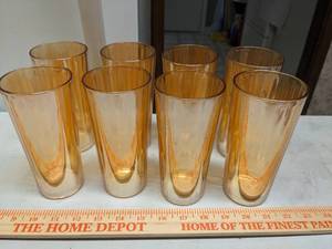 lot 1174 image: Vintage Marigold Iridescent Tumblers