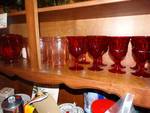 Red Fostoria glassware