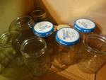 Box of glass jars