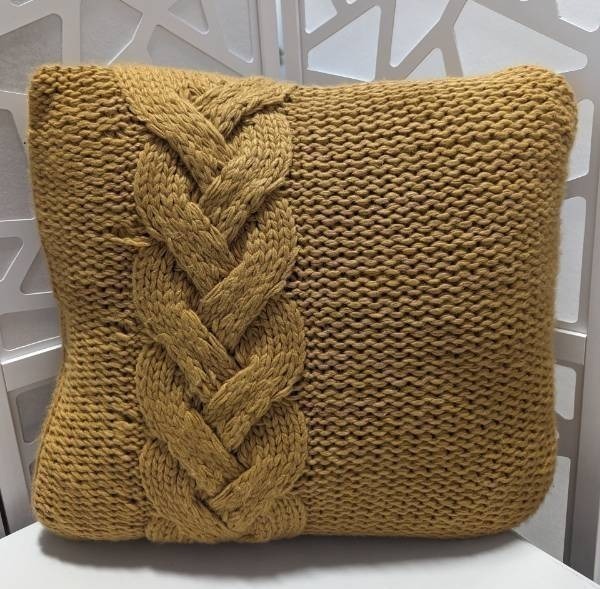lot 334985 image: THROW PILLOW- 24 x 24. Mustard