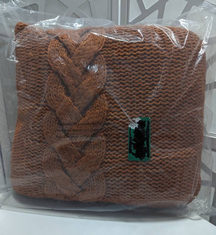 lot 334986 image: THROW PILLOW- 24 x 24. Rust
