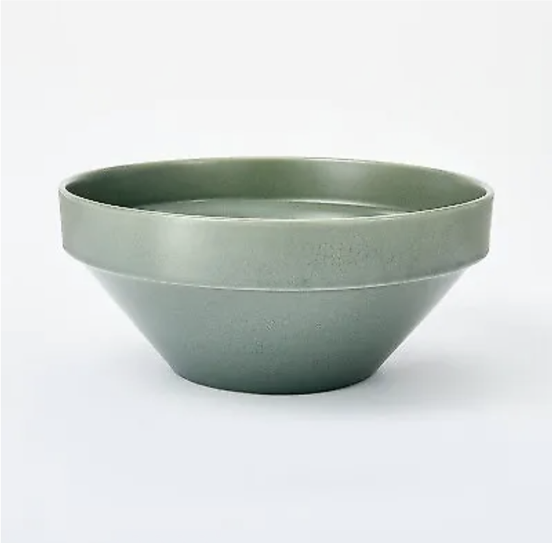 lot 100283 image: VASE- Wide Brim Stoneware. Green