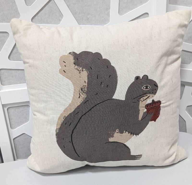 lot 100293 image: THROW PILLOW-16 x 16 Squirrel. Neutral