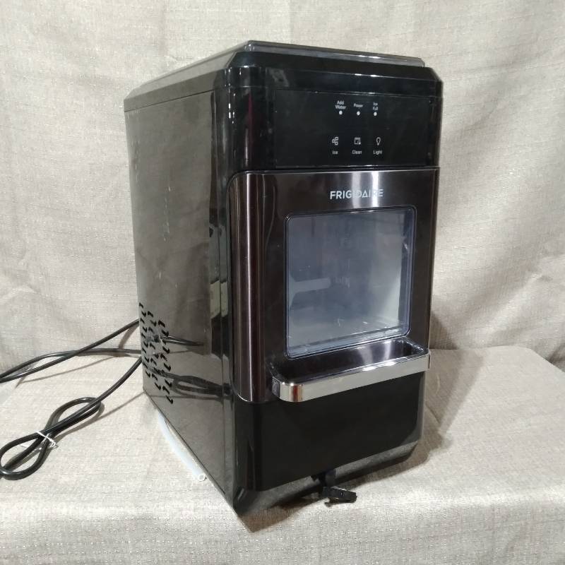 Frigidaire EFIC237 Countertop Crunchy Chewable Nugget Ice Maker 44lbs per Day Auto Self Cleaning Black Stainless