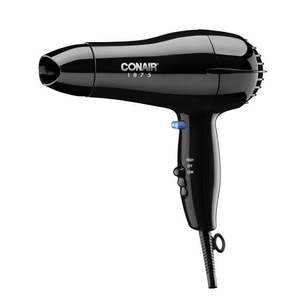 lot 5887 image: Conair Mid Size Ceramic Hair Dryer 1875 Watts Compact Fast Drying and Styling Black 247TPW