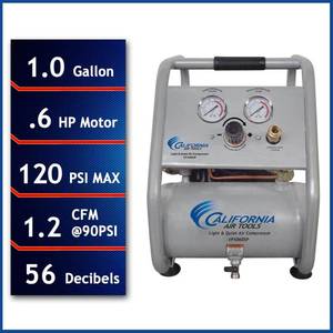 lot 1118 image: California Air Tools 1P1060SP Light & Quiet .6 Hp 1.0 Gal. Steel Tank Portable Air Compressor