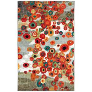 lot 1053 image: Mohawk Home Strata Tossed Floral Multi Printed Area Rug 5x8ft Grey & Orange