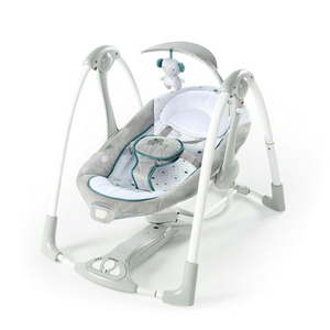 lot 1078 image: Ingenuity ConvertMe Swing-2-Seat 2-in-1 Vibrating Portable Baby Swing Gray
