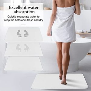 lot 2882 image: TENLLEY Stone Bath Mat, Natural Diatomaceous Earth Shower Mat, Non-Slip Stone Bath Mats for Bathroom, Ultra-Absorbent, Quick-Drying, Easy to Clean��Light Gray-no Pattern��