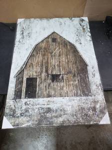 lot 2896 image: 28X40 Barn Canvas Art