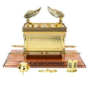 lot 1976 image: BRTAGG The Ark of the Covenant Replica with Contents Gold Plated Statue Aaron s Rod  Manna  Ten Mandments Stone (Large)
